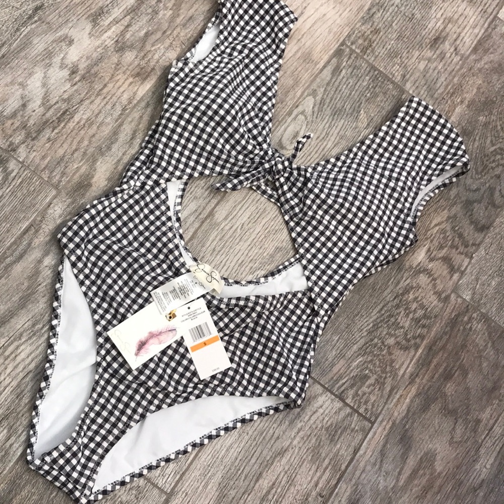 Jessica Simpson gingham bow knot bathing suit - Picture 1 of 4